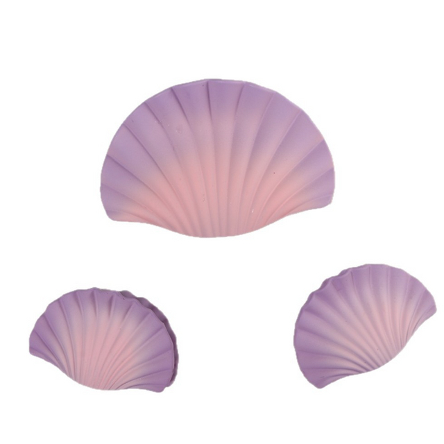 Purple Seashell-Shaped Hair Clip Set