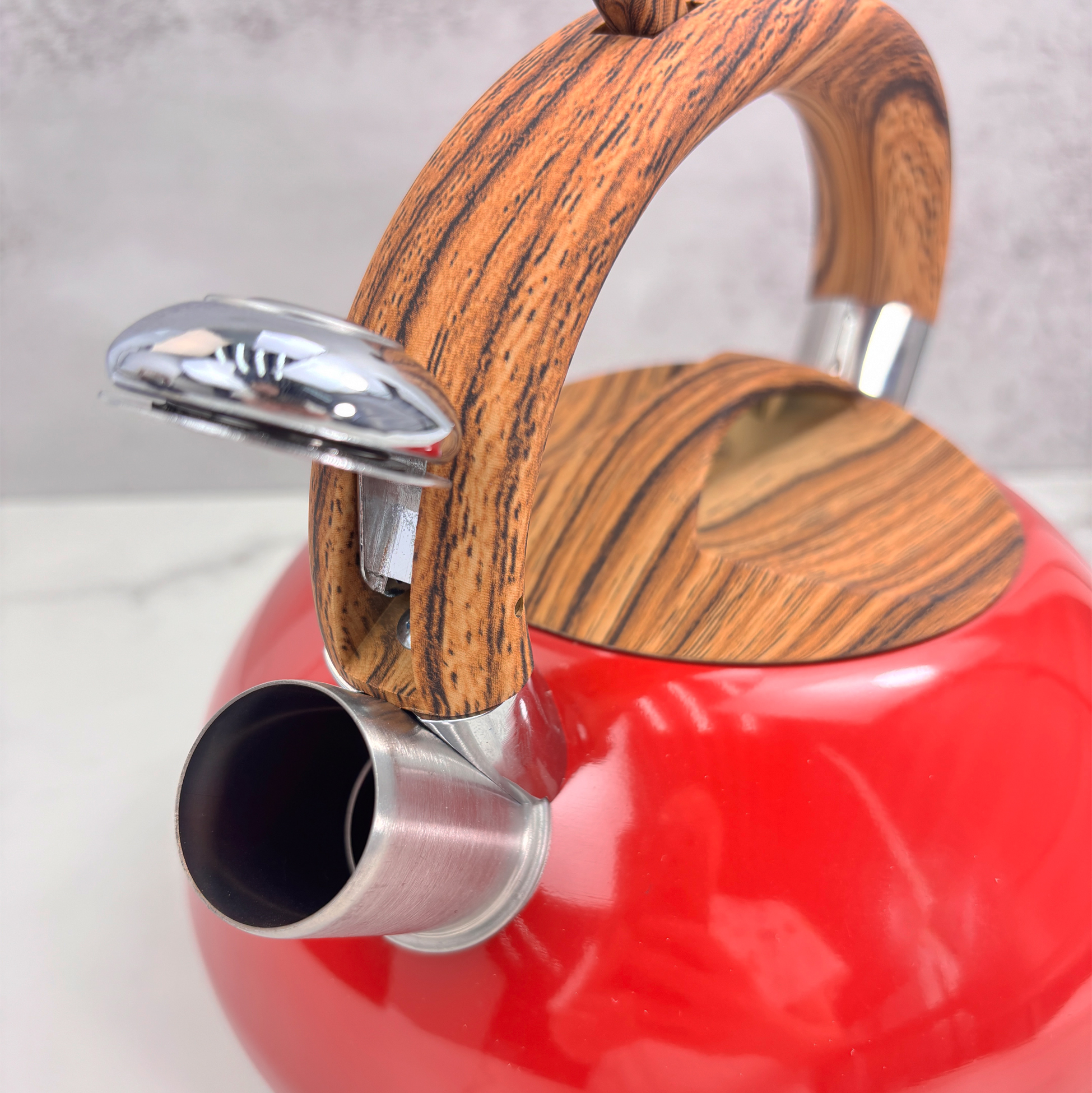 3L Red Stainless Steel Kettle