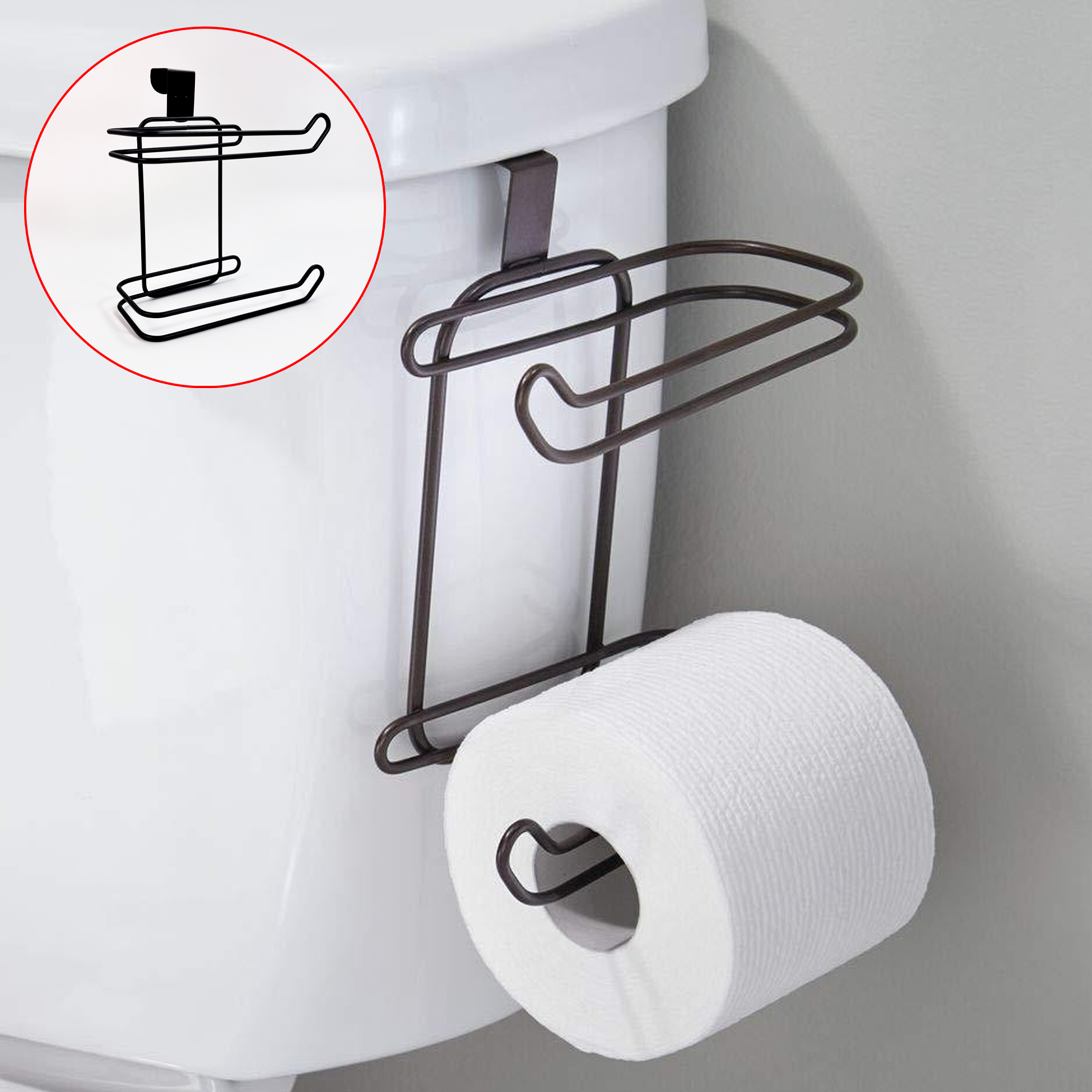 Toilet Tank Tissue Holder with Shelf