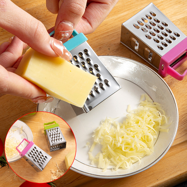 Mini Cheese Grater, Professional Box Grater, Stainless Steel with 4 Sides