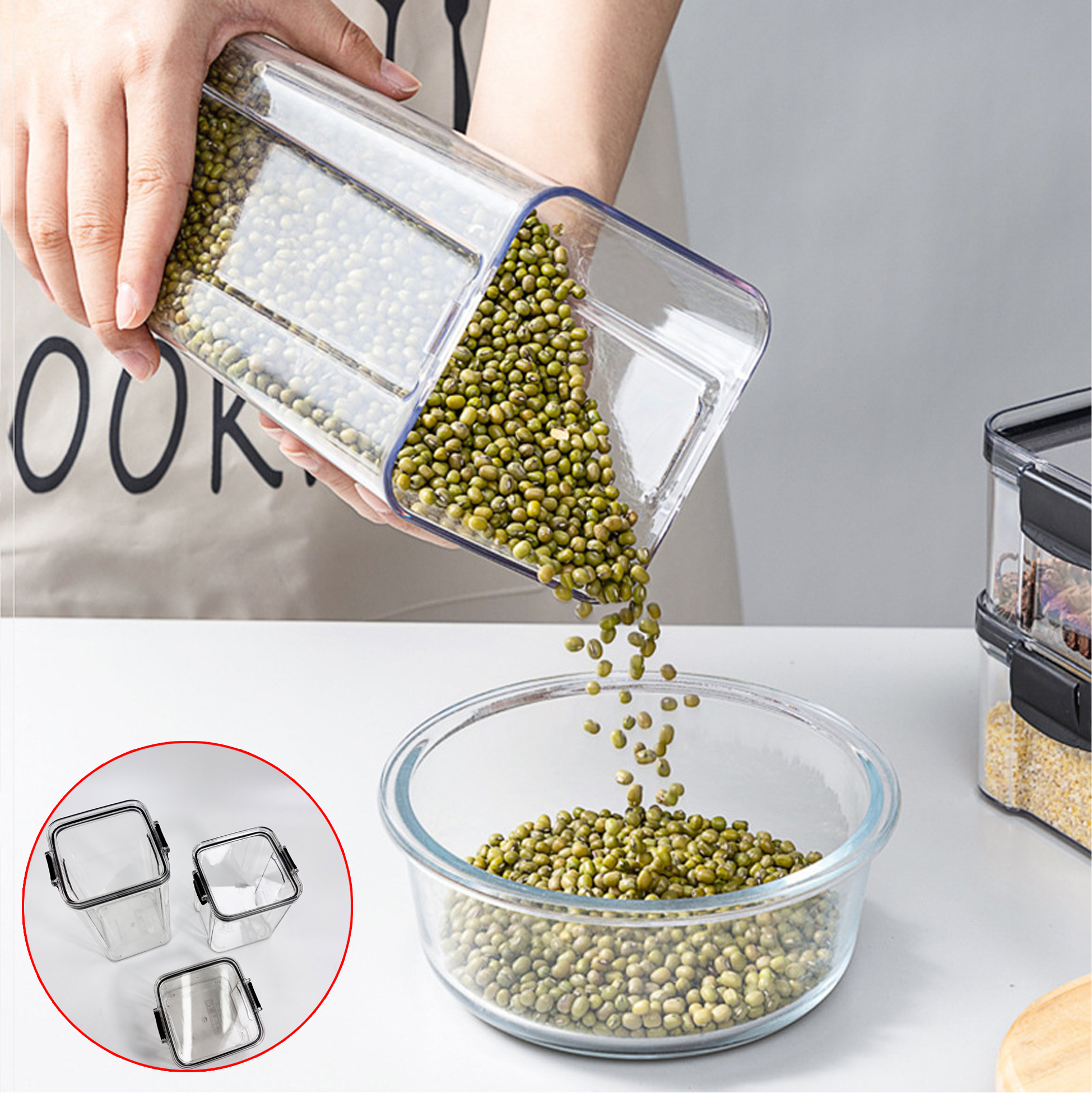 3-piece Airtight Food Storage Jar Set