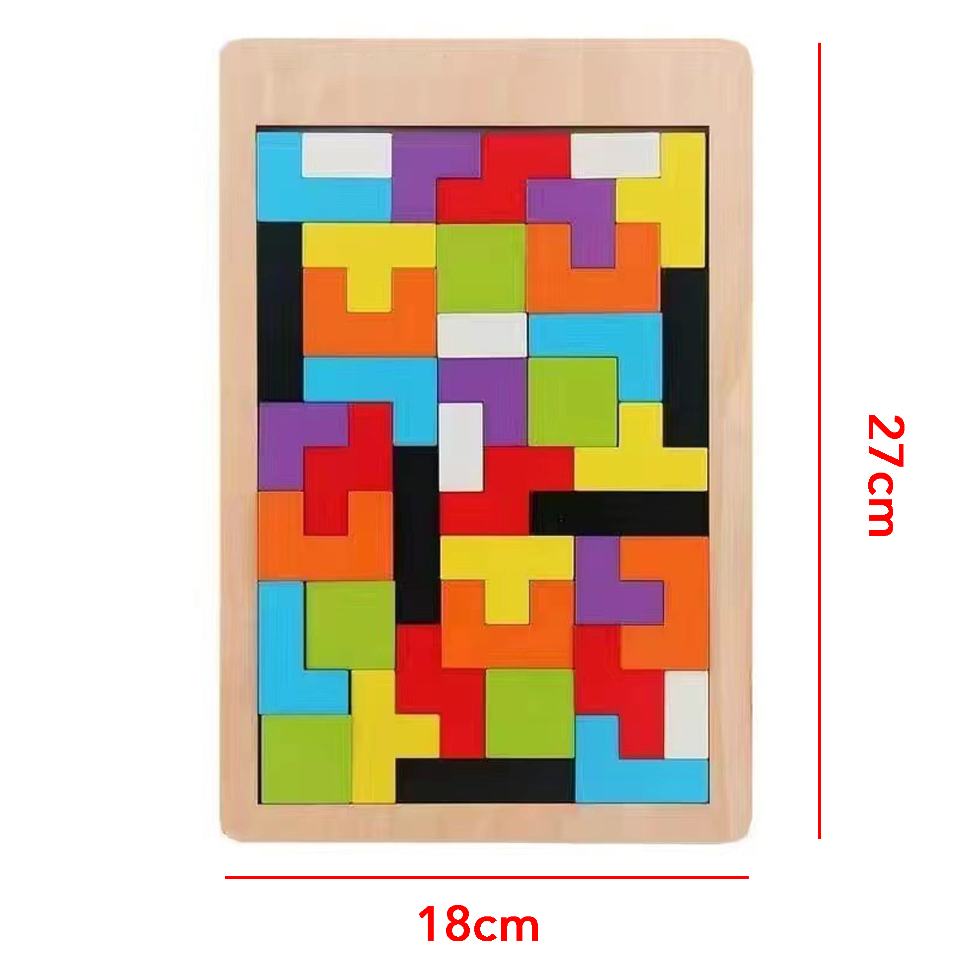 Wooden Tetris Puzzle Set