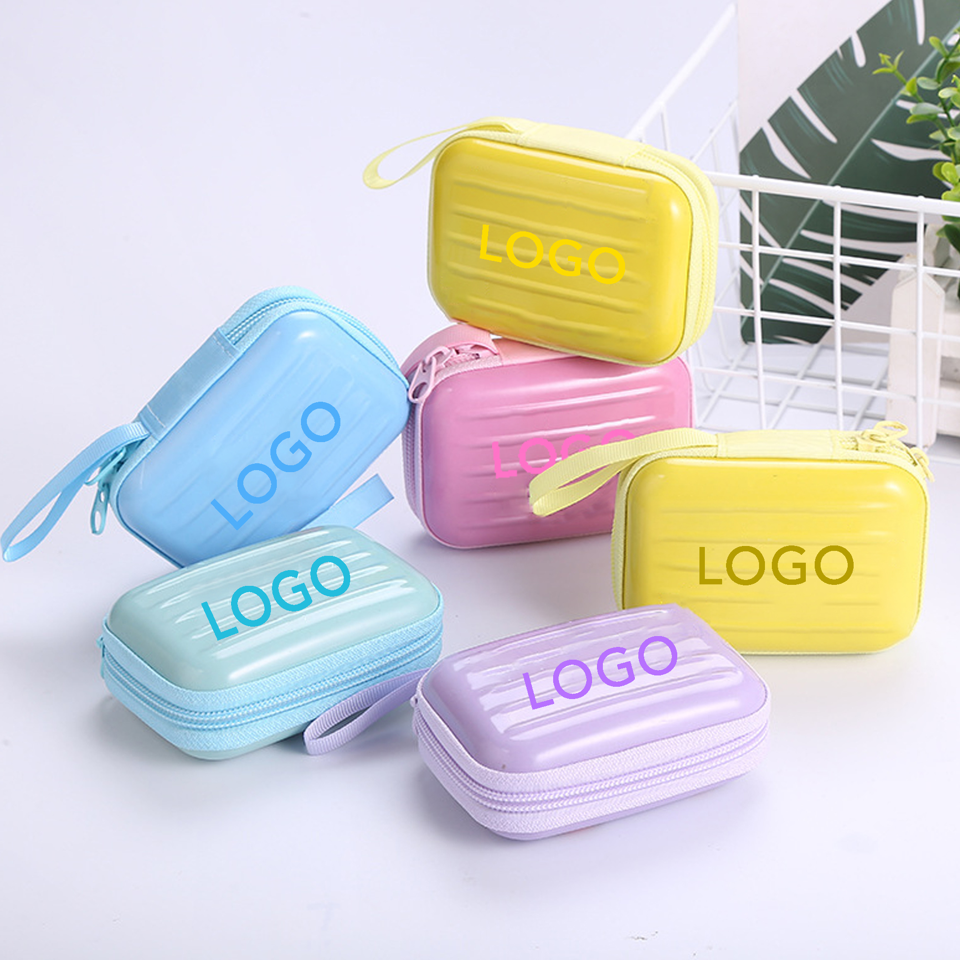 Mini Suitcase-shaped Storage Pouch Colorful Portable Zippered Pouch