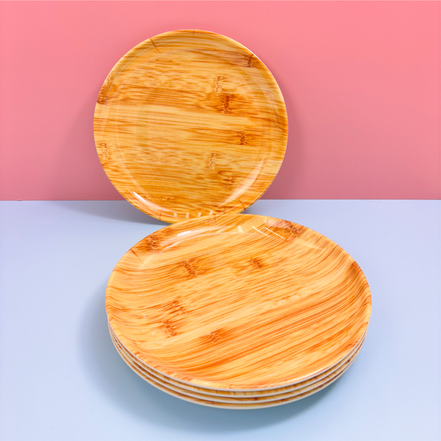 Wood-grain Melamine Serving Plate