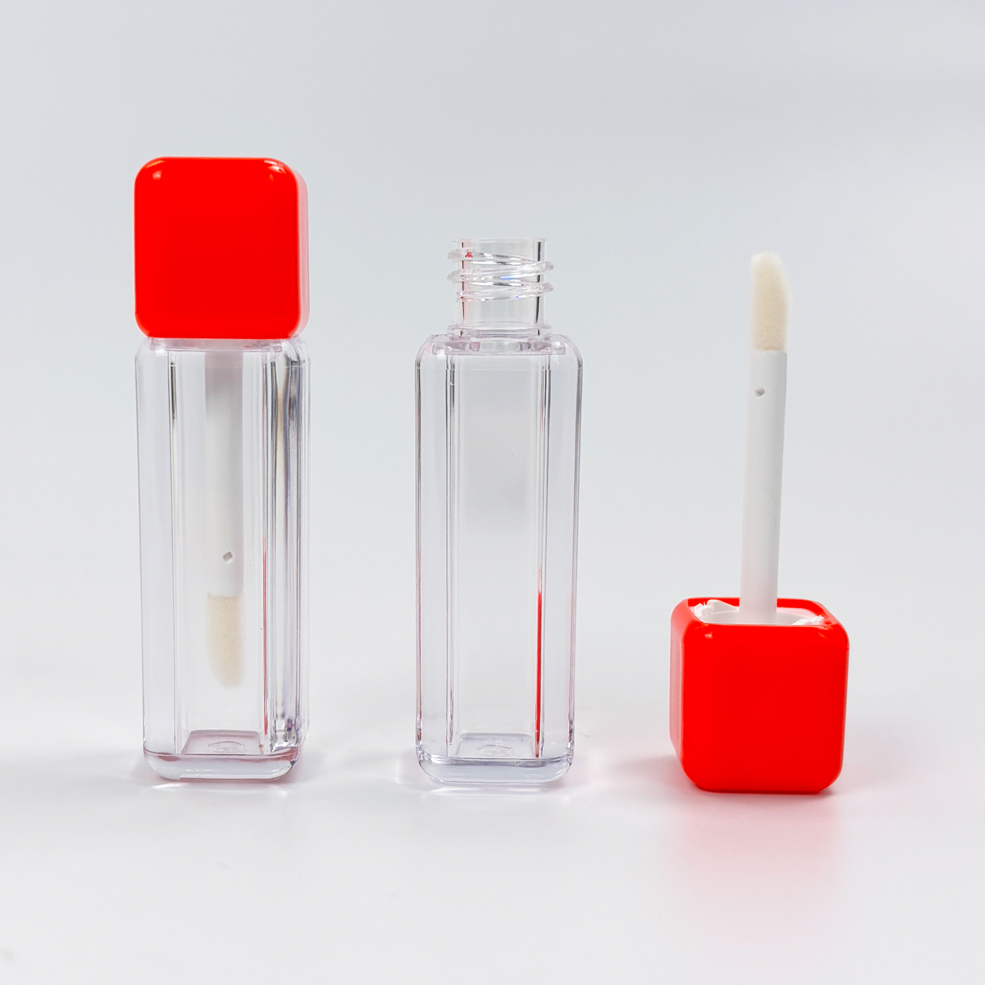Square-cap Lip Gloss Tube Clear Hexagonal Lip Gloss Bottle