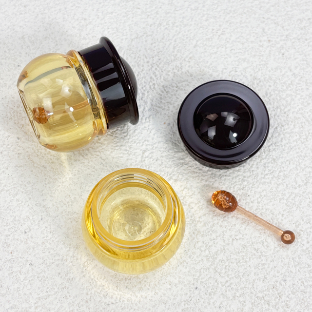Honey Jar-style Mini Cream Jar with Dipper Honey Dipper-equipped Mini Cream Jar