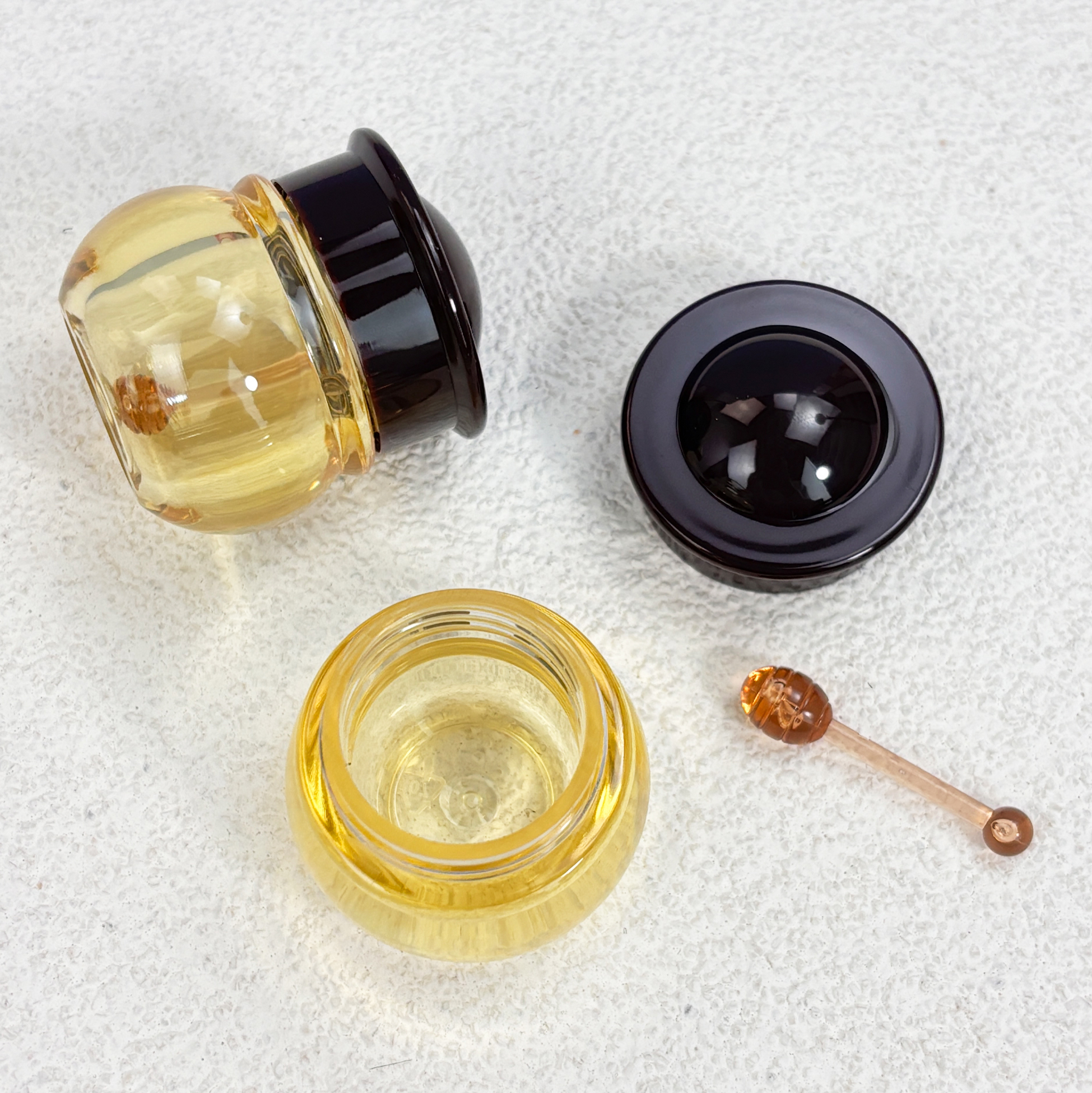 Honey Jar-style Mini Cream Jar with Dipper Honey Dipper-equipped Mini Cream Jar
