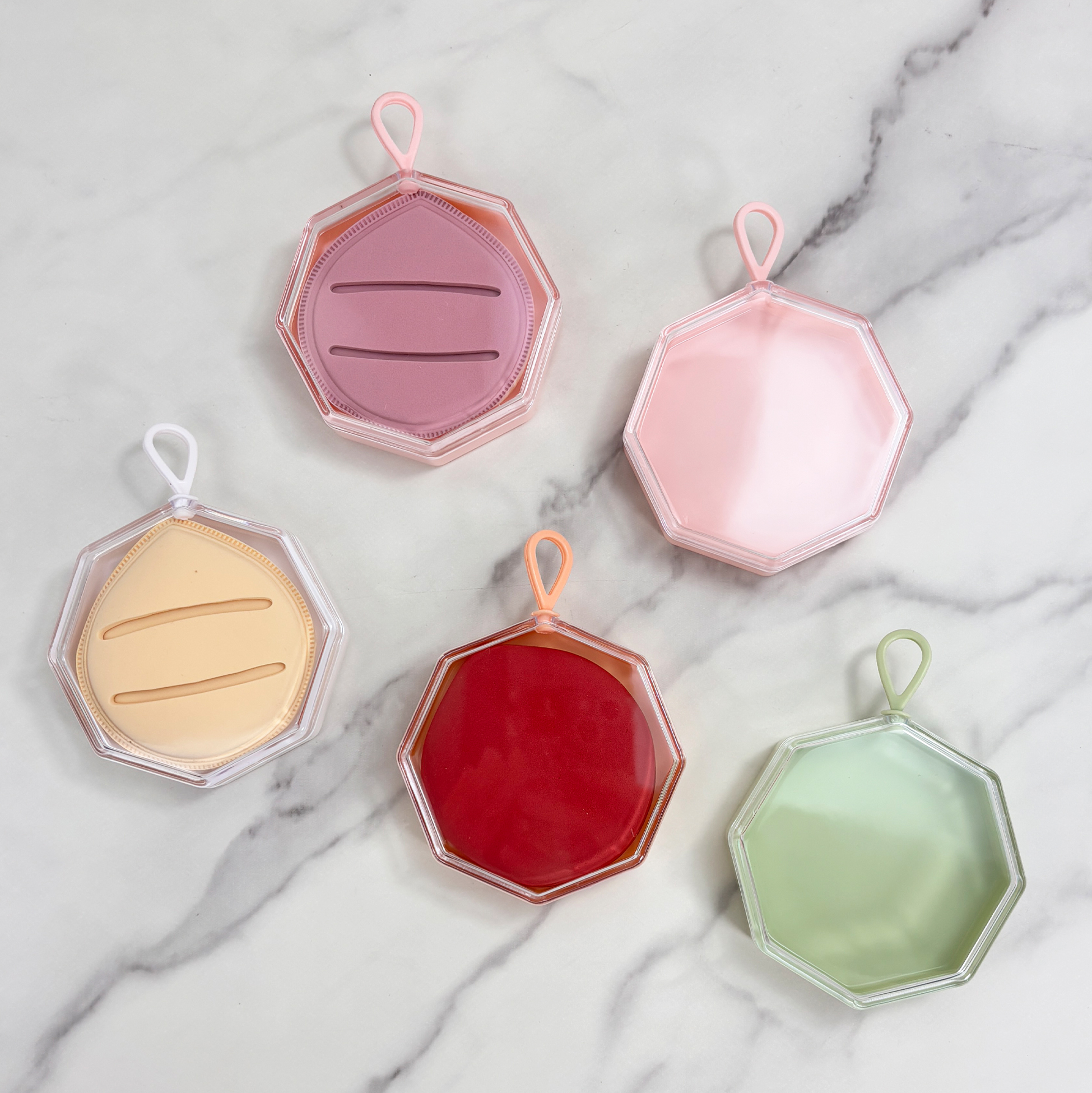Hexagonal Makeup Puff Storage Box