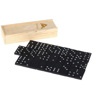 Black Domino Set with Wooden Box Wooden Storage Box Dominoes