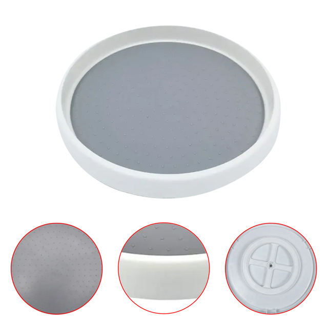 360 Rotation Non-Skid Spice Rack Pantry Cabinet Turntable with Wide Base Storage Tray Rotating Organizer for Kitchen Seasoning