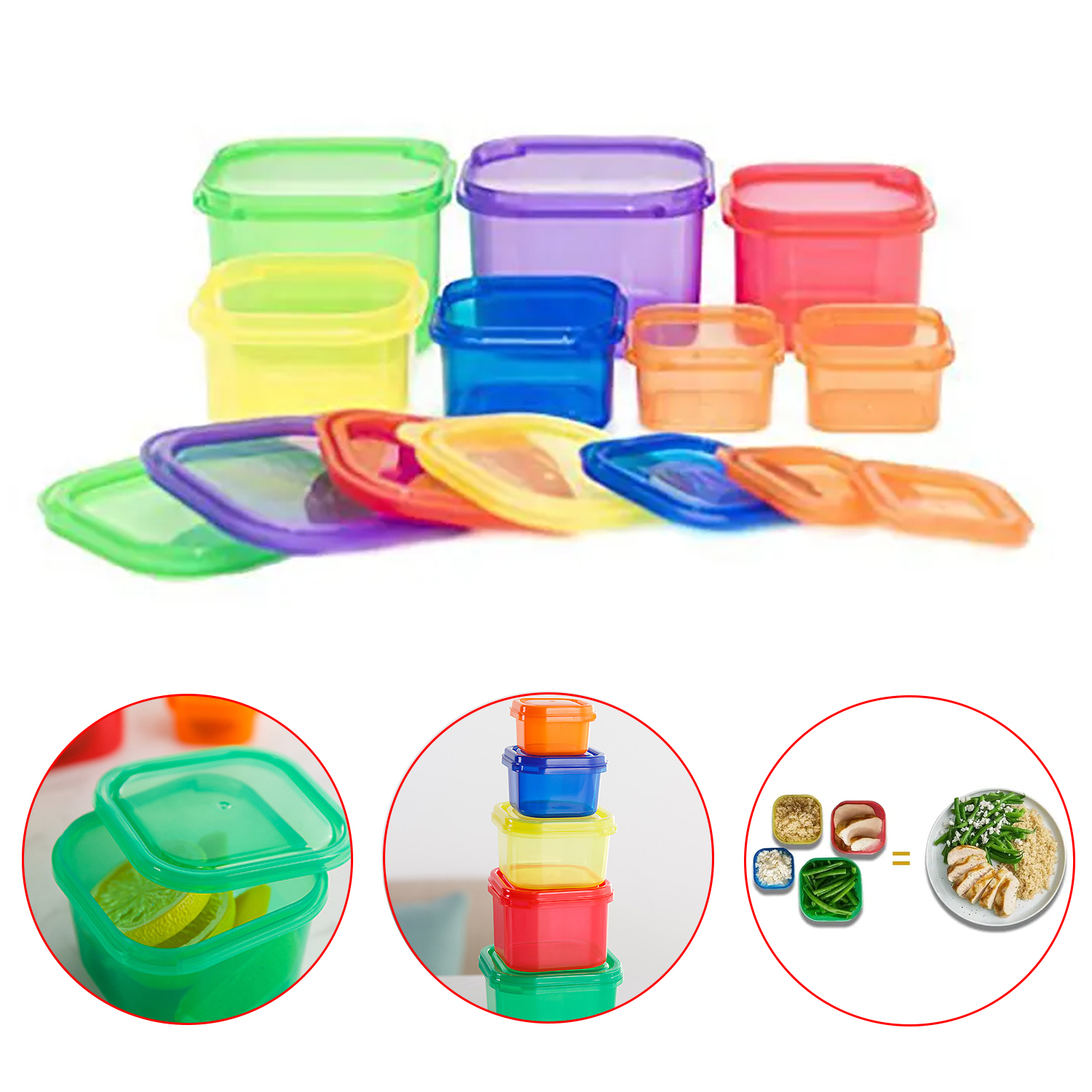 Multi Capacity Crisper Food Container Plastic Fresh-Keeping Box Set Fridge Multi Capacity Crisper Food Storage Box