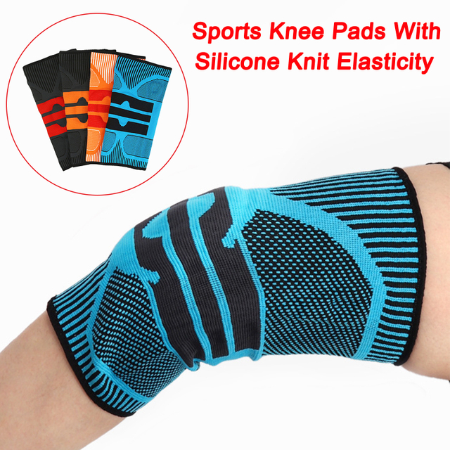 Professional Knee Sheath Sports Knee Pads Silicone Knitted Elastic Support Knee Meniscus Squat Running Basketball Men's And Women's Leggings
