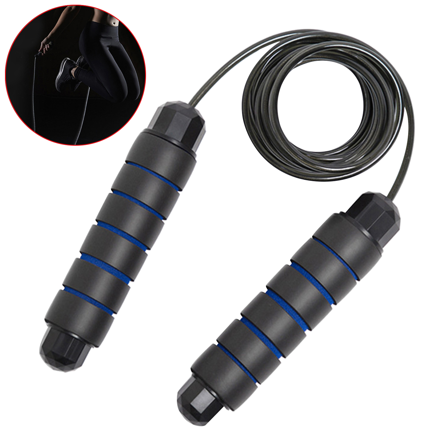 Professional Bearing 2.8M Length 4.5MM Diameter Steel Wire Fitness Weight-loss Exercise Adjustable Steel Wire Skipping