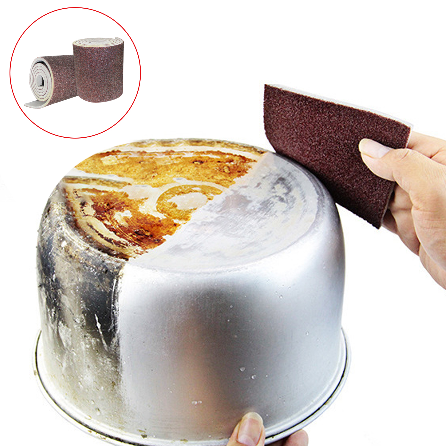 Cleaning Sponge Kitchen Sponge Eraser for Pan Pot Dish Sponges Kitchen Utensils Emery Sponge Cleaning Sponge Carborundum Household Cleaning Tools