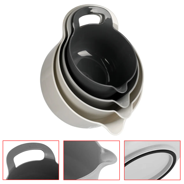 Salad Mixer Bowls With Handle Kitchen Baking Non-Slip Mixing Bowl Food Storage Bowl