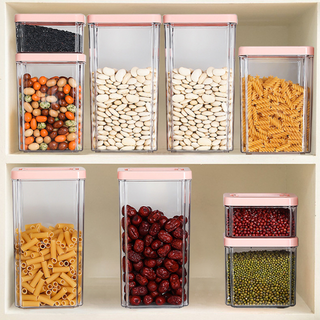 Kitchen Storage Bottles Jar Airtight Canister With Lid Candy Food Jar Container Bottle Coffee Bean Pasta Grain Oatmeal Jar