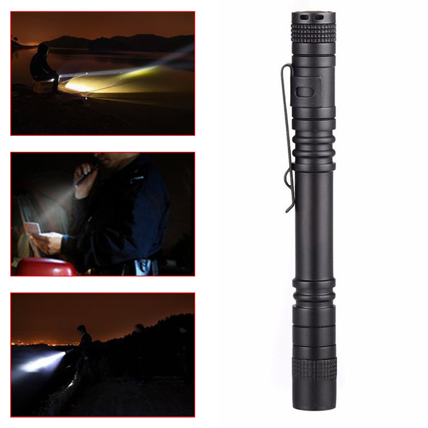 Mini Portable LED Flashlight Pen Light Medical Flashlight Fixed Focus Led Torch lamps Walking Hiking Lantern