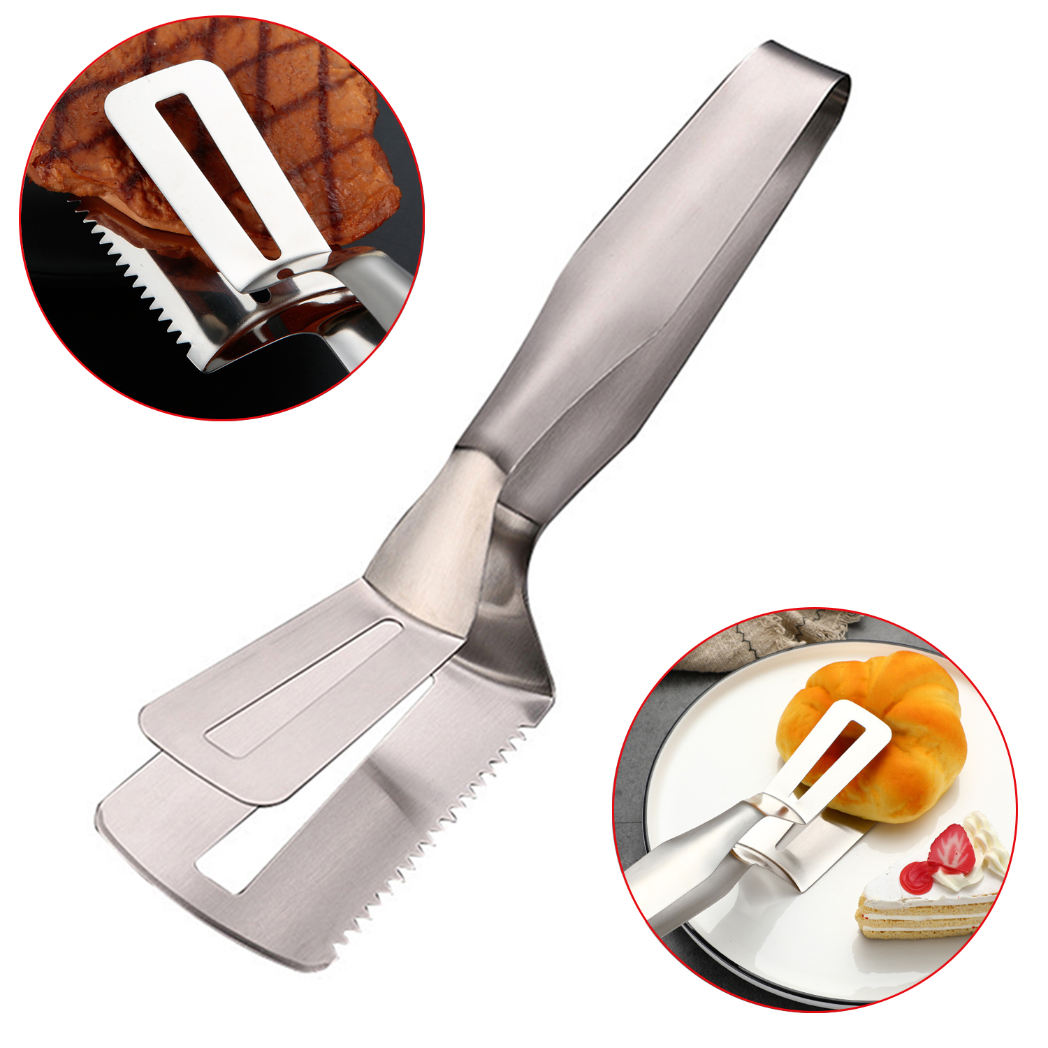 Stainless Steel Barbecue Clamp Frying Steak Fried Fish Clip Tong BBQ Non-Stick Barbecue Grilling Camping BBQ Kitchen Tools