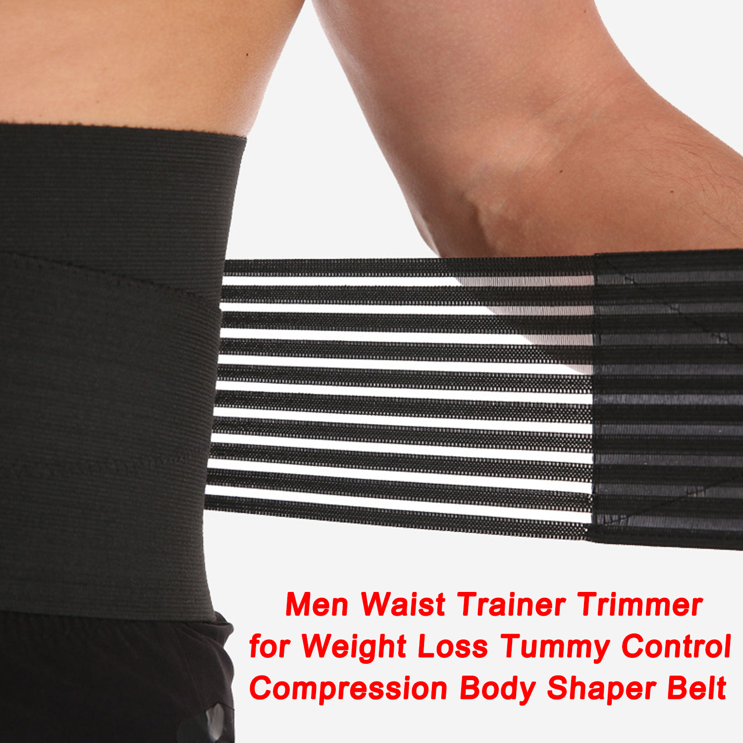 Men Waist Trainer Trimmer for Weight Loss Tummy Control Compression Body Shaper Belt