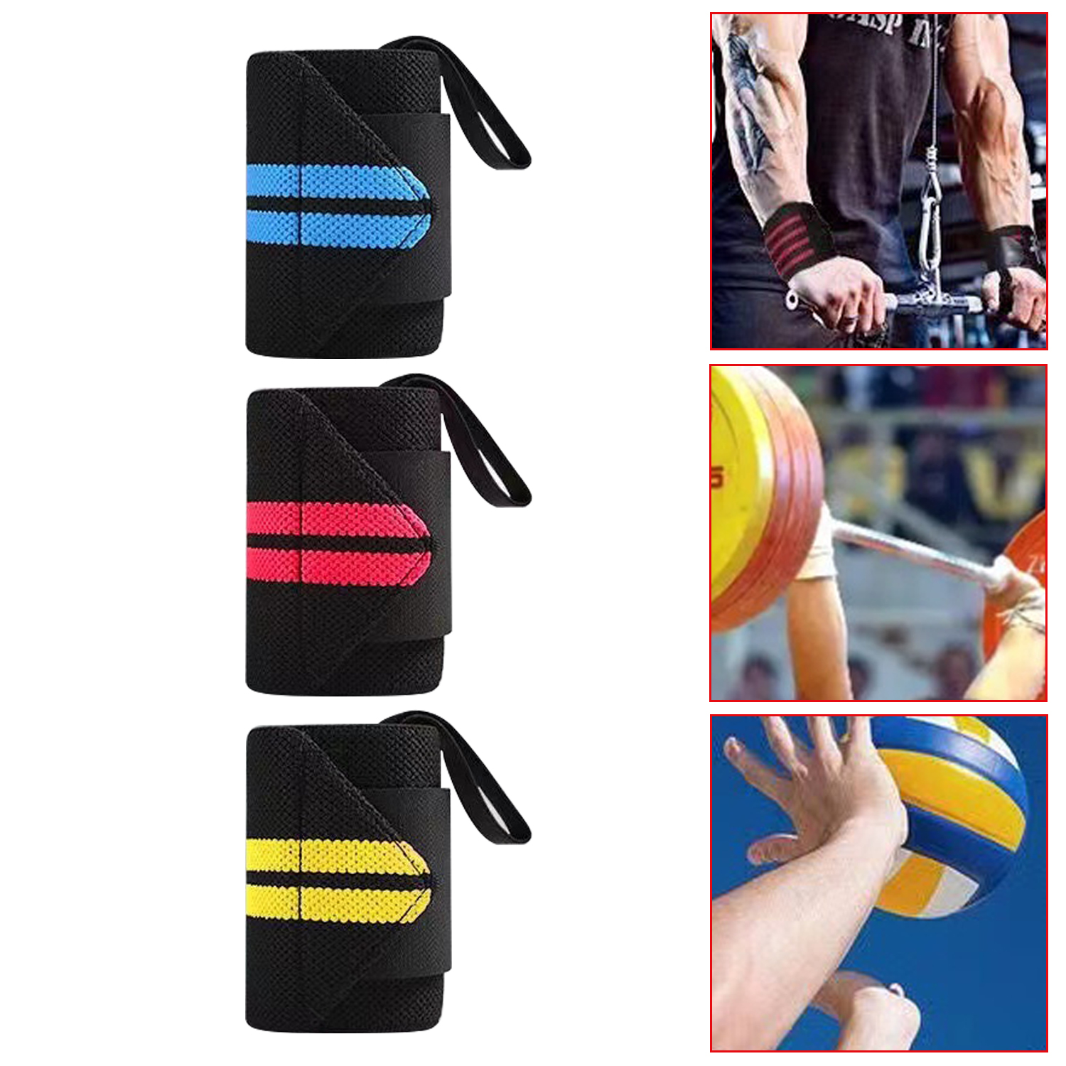 Fitness Wrist Wraps Bandages Fit Adjustable Wristband Elastic Wrist Wraps Bandages For Weightlifting Powerlifting Breathable Support