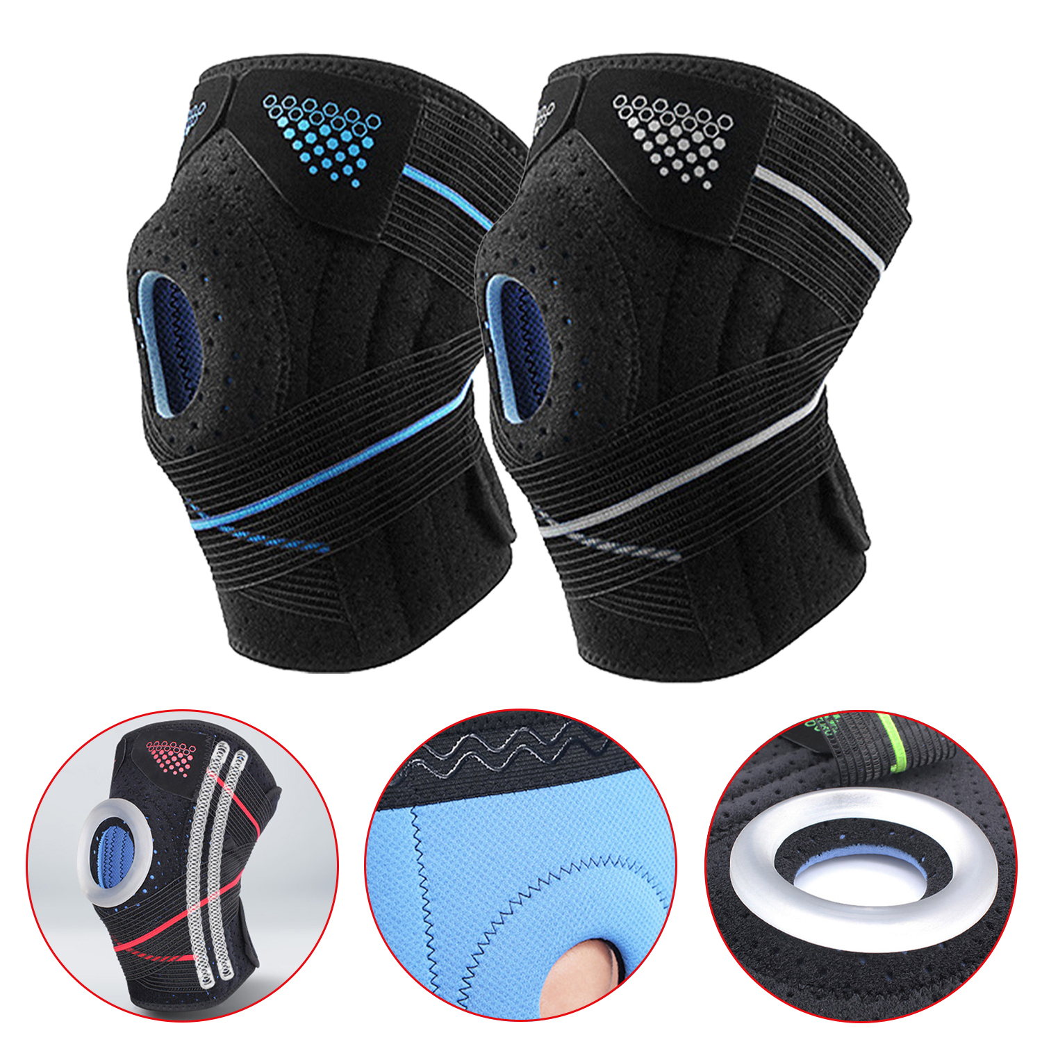 Knee Supporter Sports Knee Brace Knee Sleeve Adjustable Spring Force Knee Supporter Sports Knee Brace