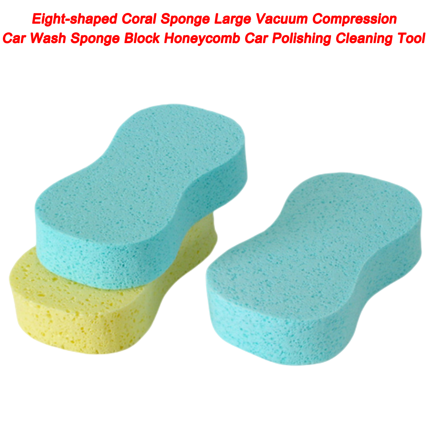 Coral Sponge Large Vacuum Compression Car Wash Sponge Block Honeycomb Car Polishing Cleaning Tool