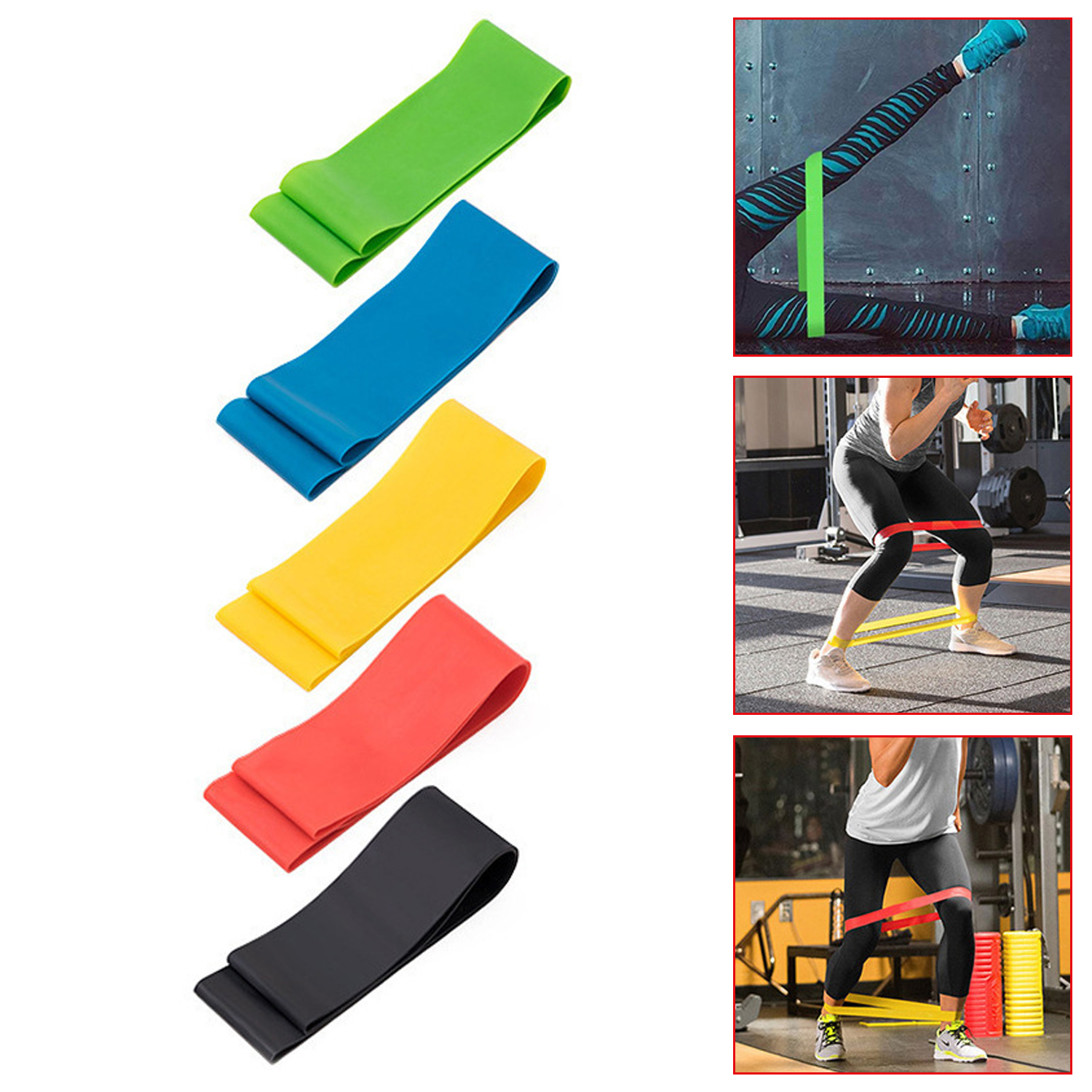 5 Pcs Ring Shape Latex Resistance Bands Yoga Gym Strength Elastic Training Rubber Loops Bands