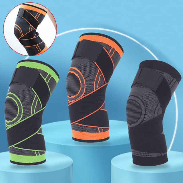 Compression Knee Sleeve Adjustable Elastic Compression Knee Sleeve in Fitness Safety Anti-slip Knee Pads Athletic Knee Brace