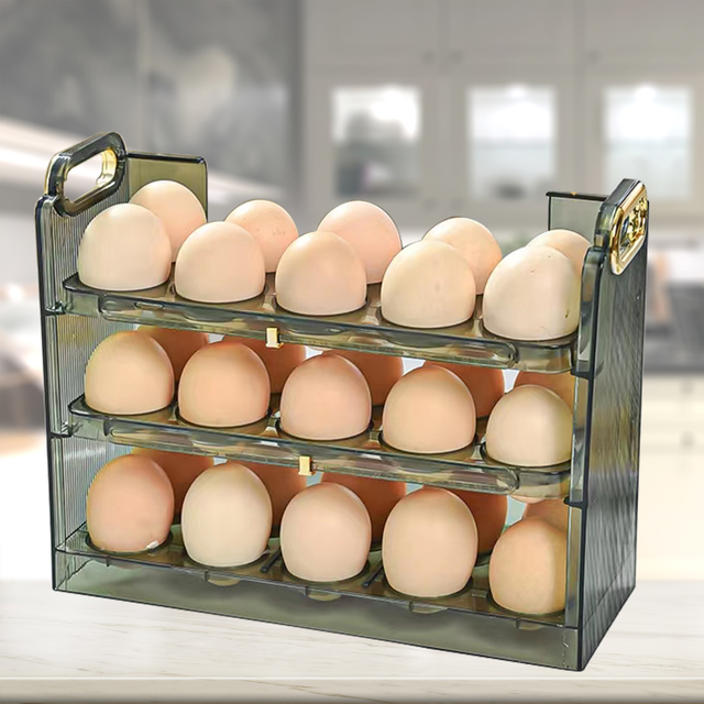 Egg Refrigerator Storage Box Household Fridge Side Door Multi Layer Flip Egg Rack