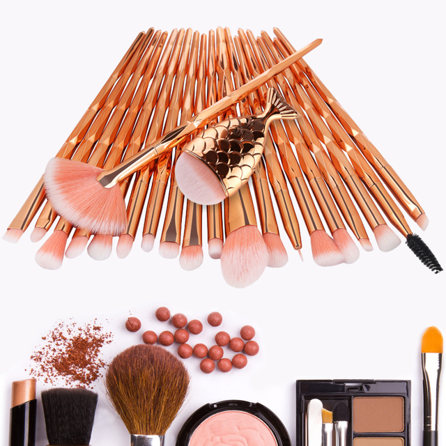 21 Pcs Makeup Foundation Eyebrow Eyeliner Blush Contour Concealer Cosmetic Makeup Brushes Set 
