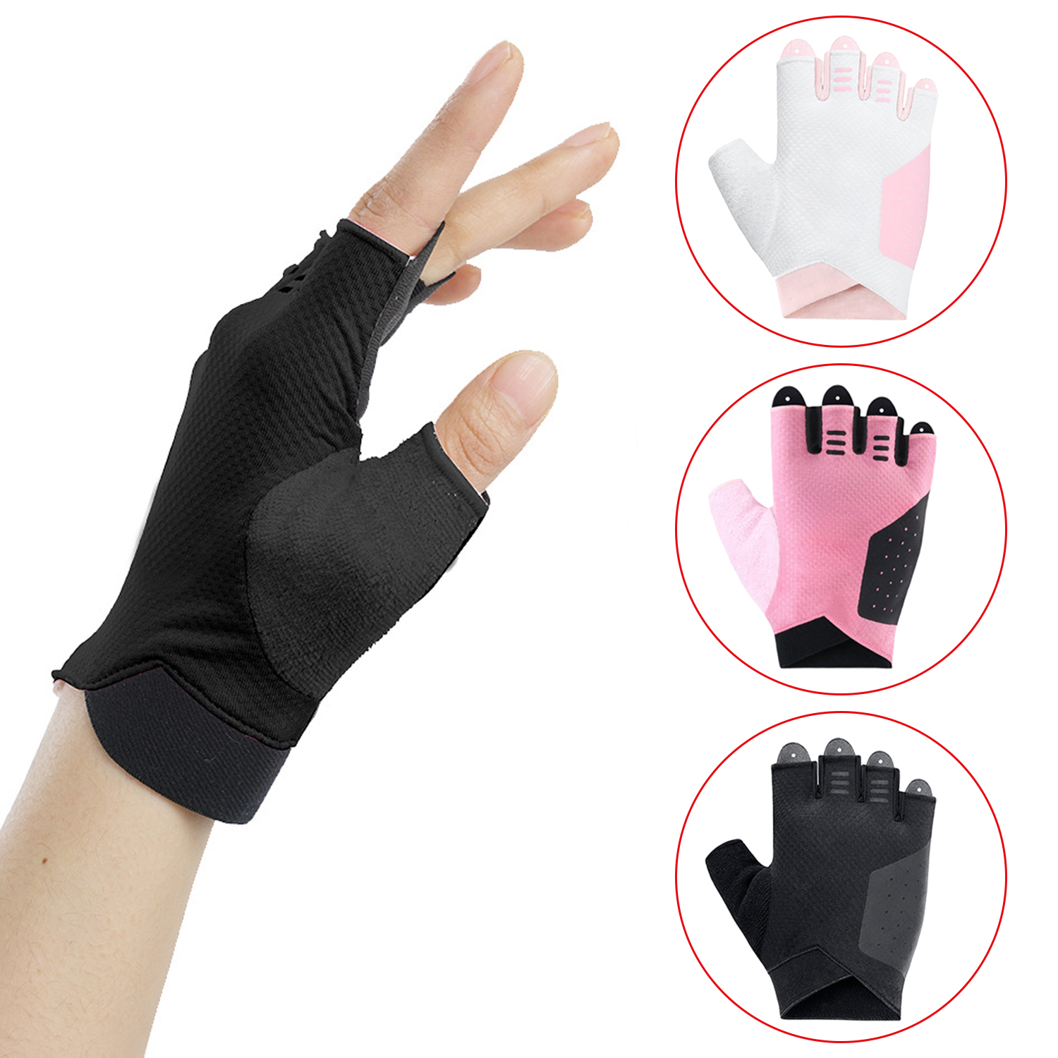 Cycling Gloves Half Finger Anti Slip Gel Pad Breathable Mountain Cycling Gloves