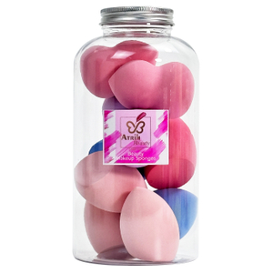 10 Makeup Sponges with 1 Storage Jar
