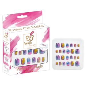 24-Piece Glue-On Fake Nails Set with Elegant Gift Box