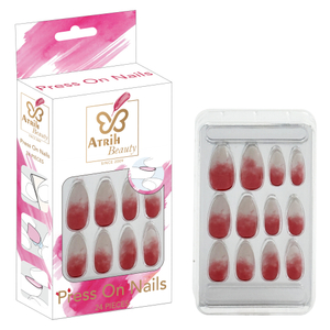 24-Piece Glue-On Fake Nails Set with Elegant Gift Box