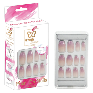 24-Piece Glue-On Fake Nails Set with Elegant Gift Box
