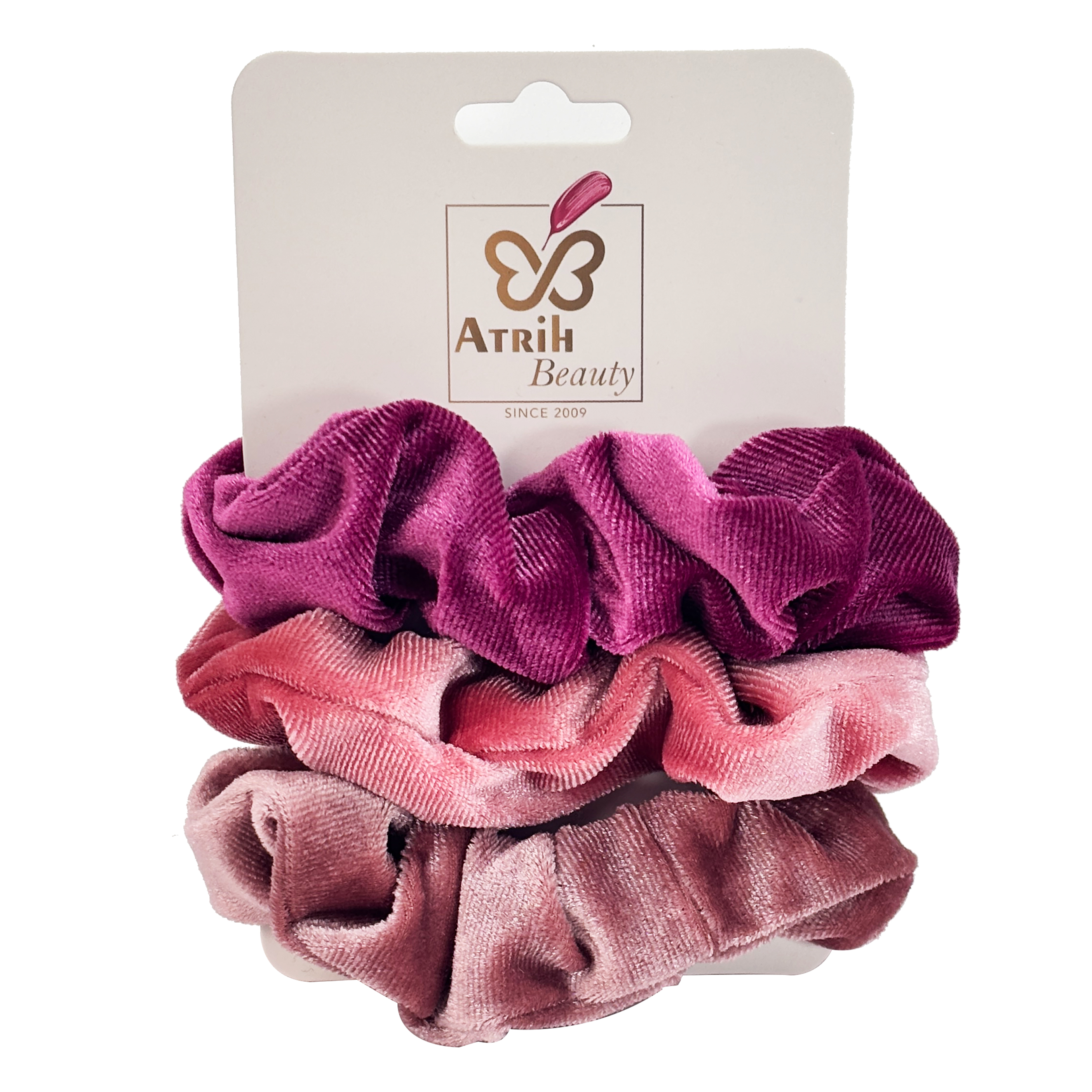 3-Piece Colorful Hair Bands Set with Card Packaging