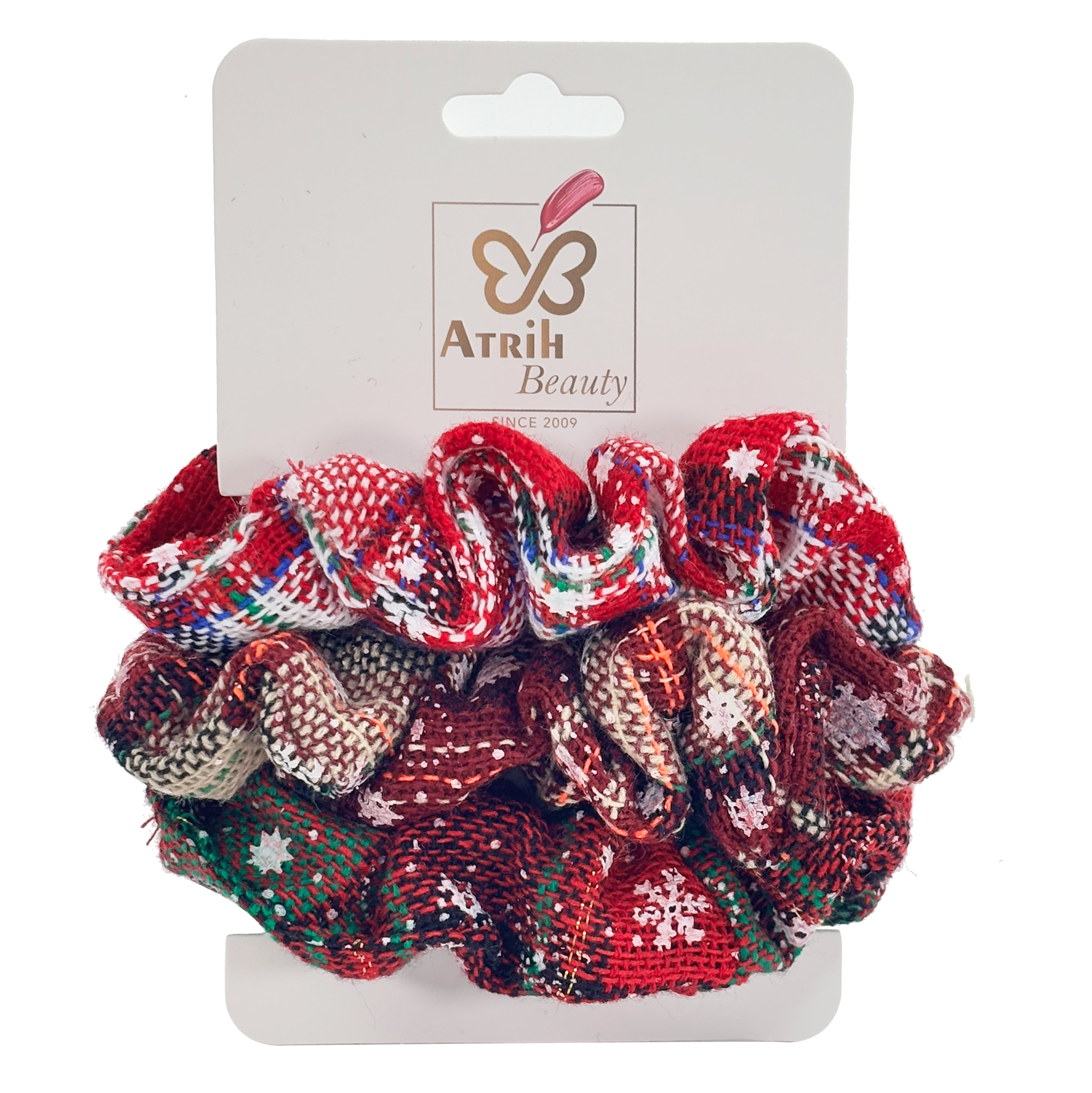 3-Piece Plaid Pattern Hairbands Set with Stylish Card Packaging