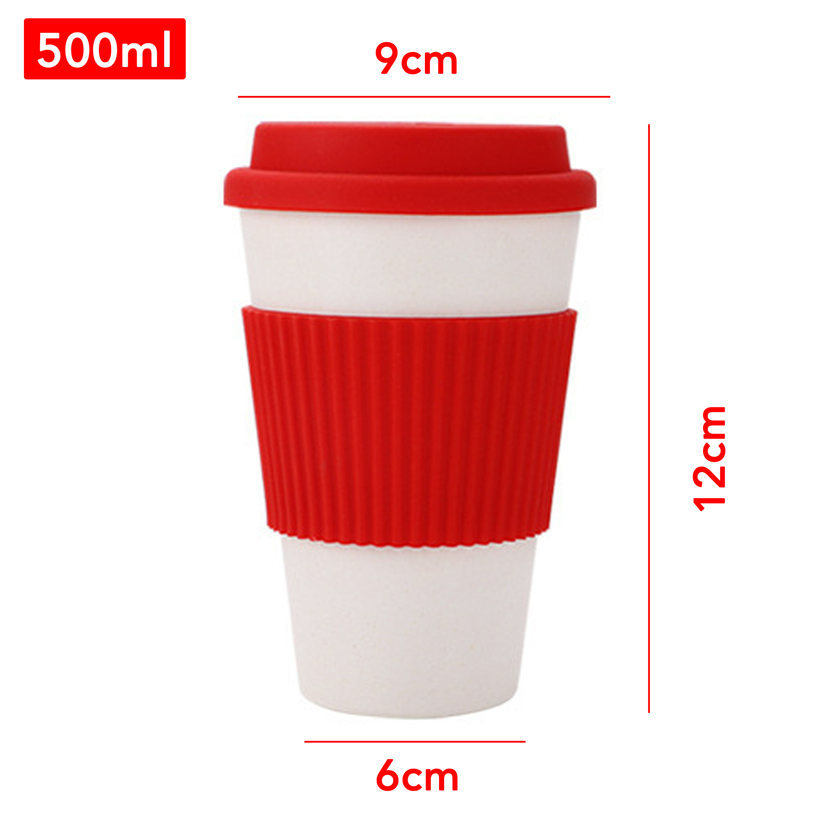 Silicone-Wrapped Ceramic Coffee Cup with Lid