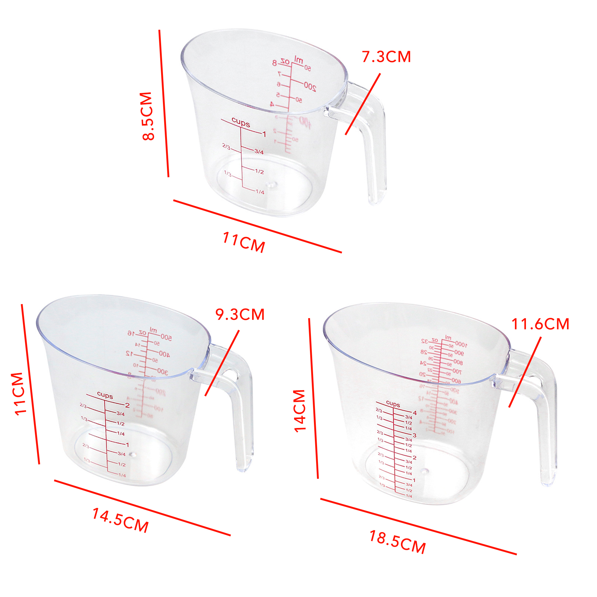 3-pcs Nesting Measuring Cups Set