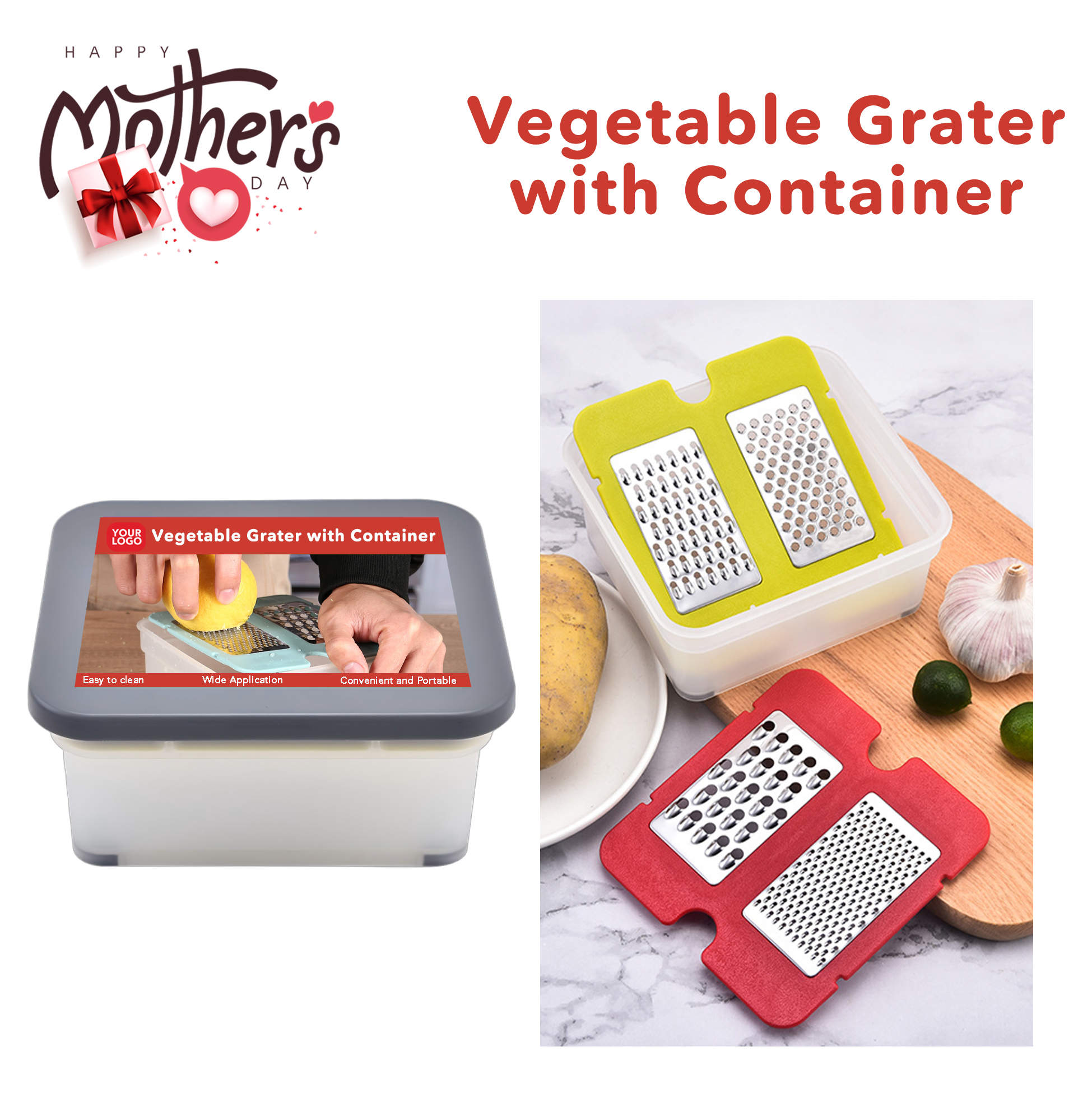 4-in-1 Vegetable Grater with Container
