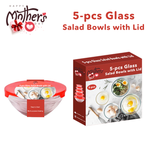Mother's Day 5-pcs Glass Salad Bowls with Lid