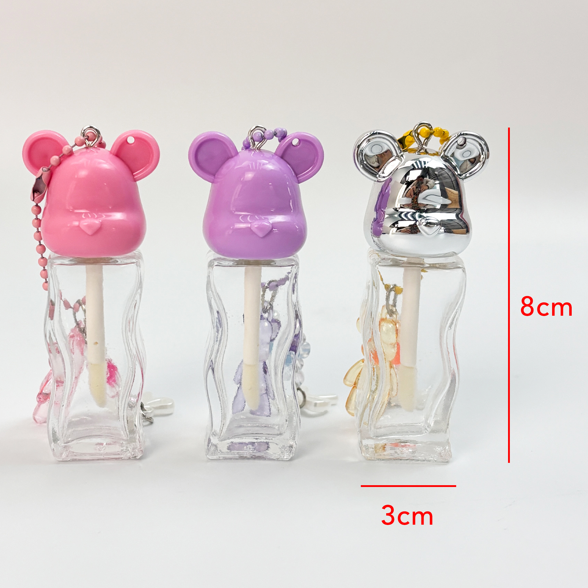 Bear-shaped Lip Gloss Keychain Container