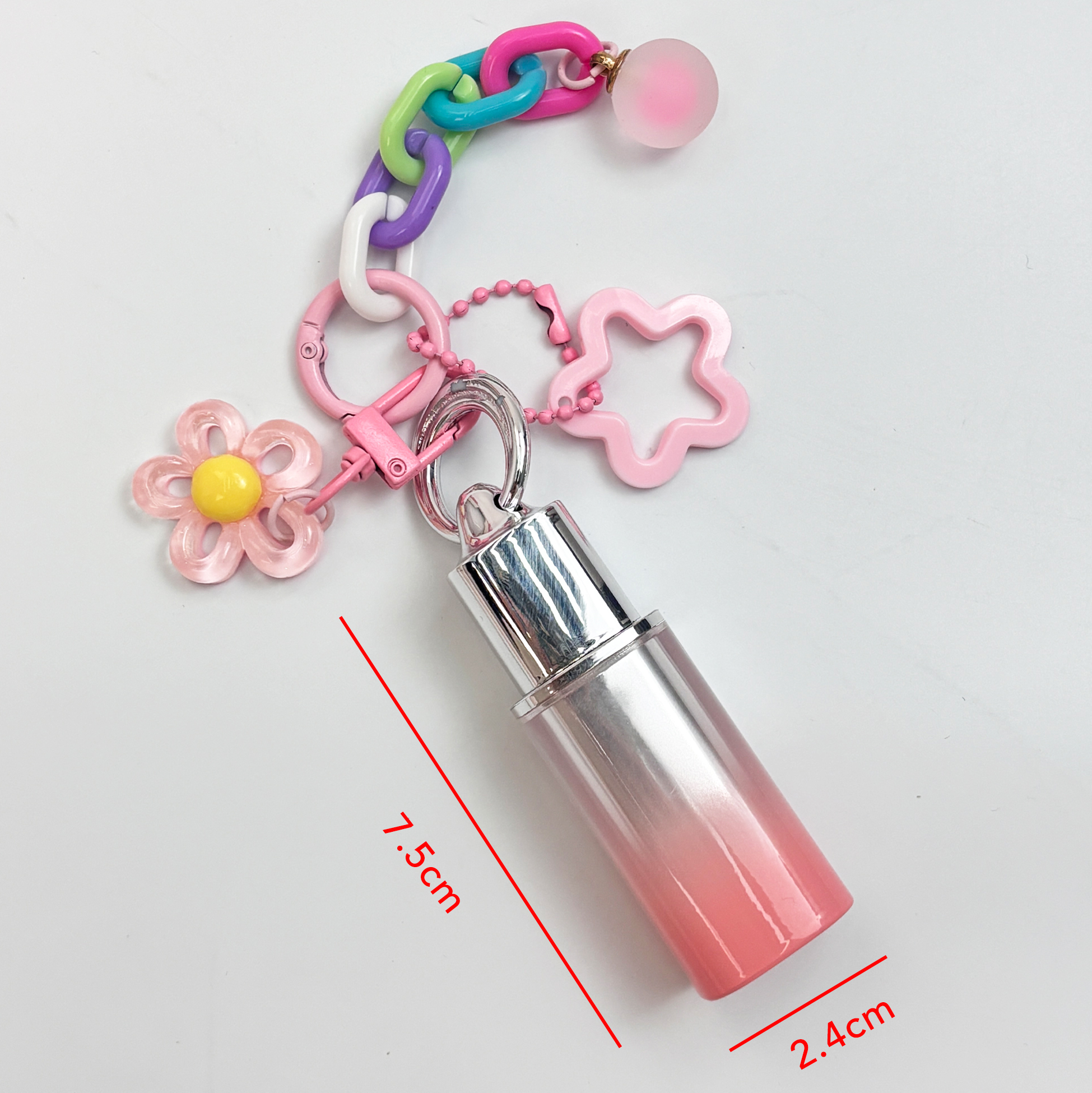 Colorful Chain Lip Gloss Keychain 