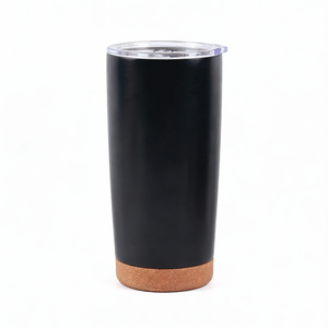 20oz Black Insulated Tumbler with Cork Base