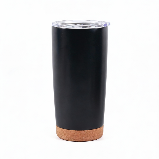 20oz Black Insulated Tumbler with Cork Base