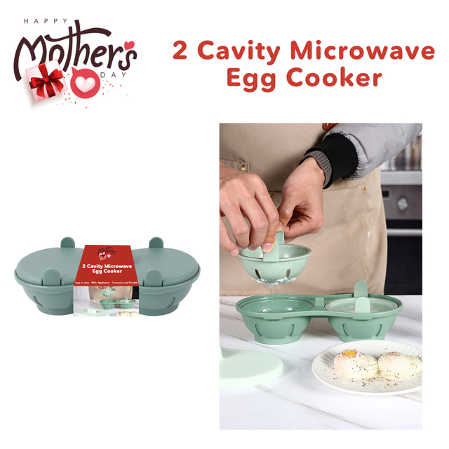 Mother's Day 2-cavity Microwave Egg Cooker