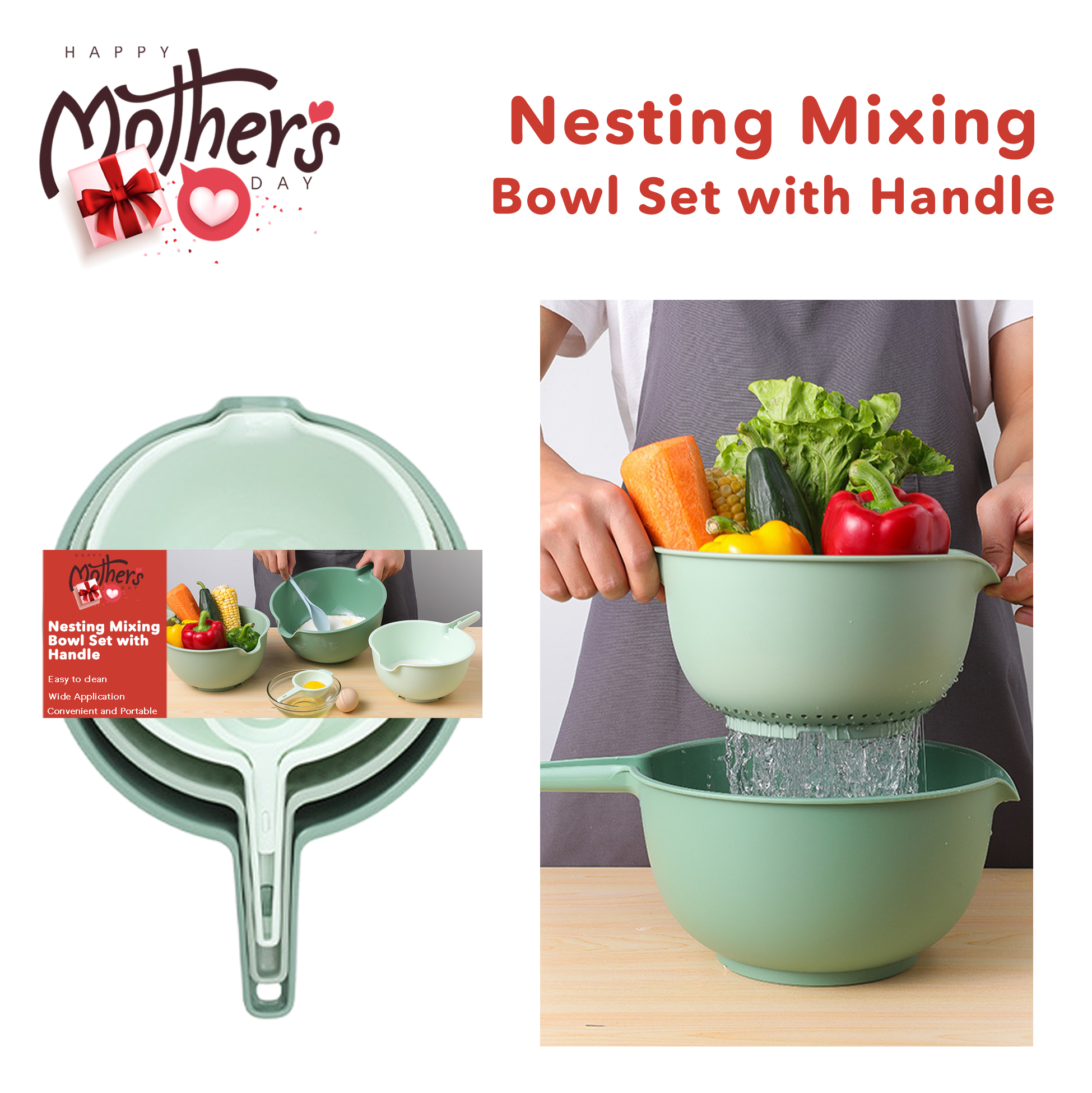 Mother's Day Nesting Mixing Bowl Set