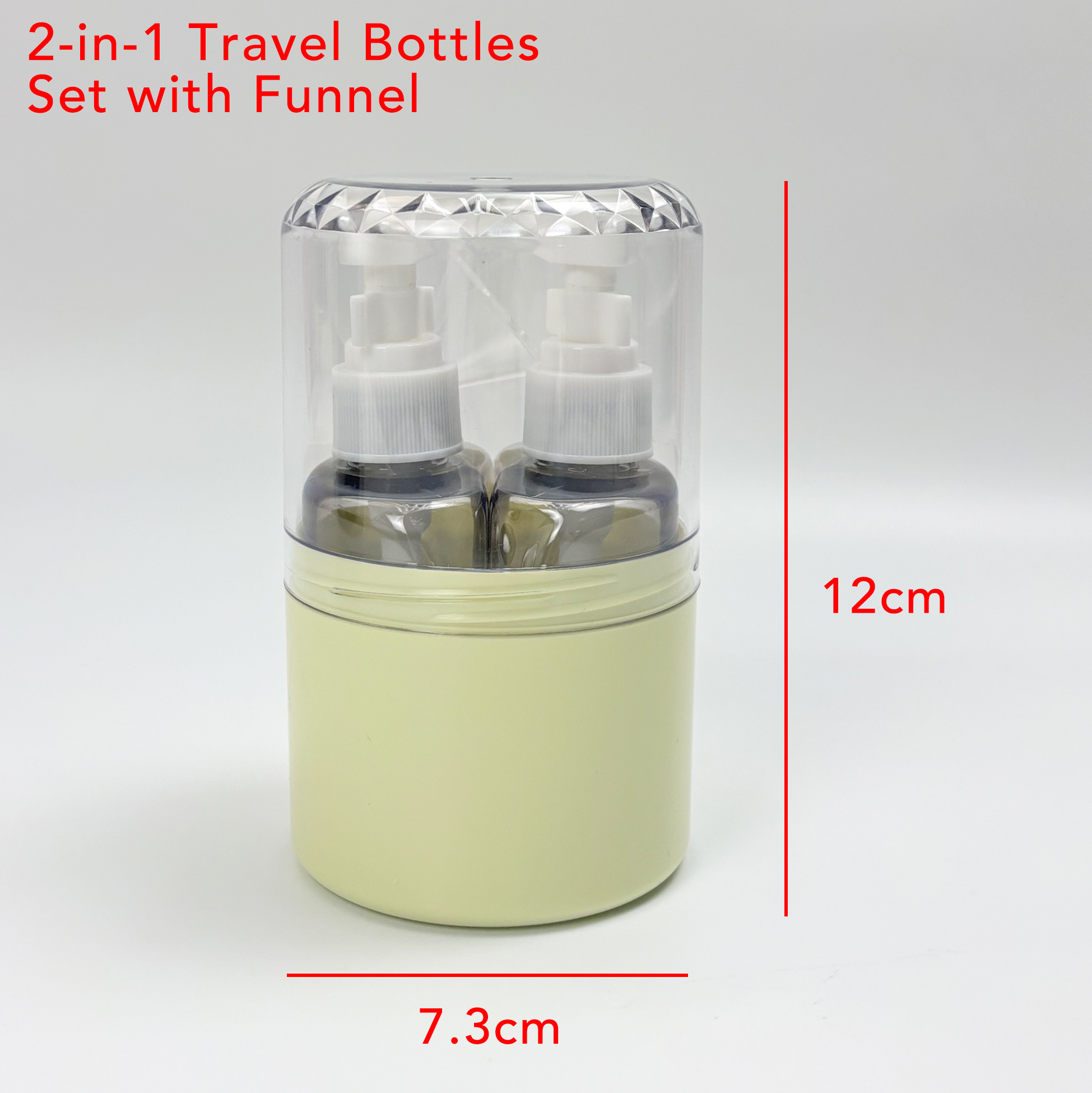 2-in-1 Travel Pump Bottle Set Funnel-included Toiletry Bottle Kit
