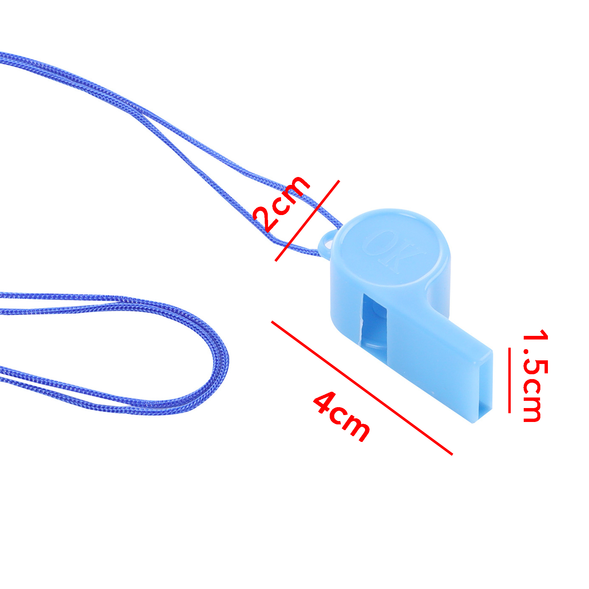 Multi-color Plastic Whistle Set with Lanyard 