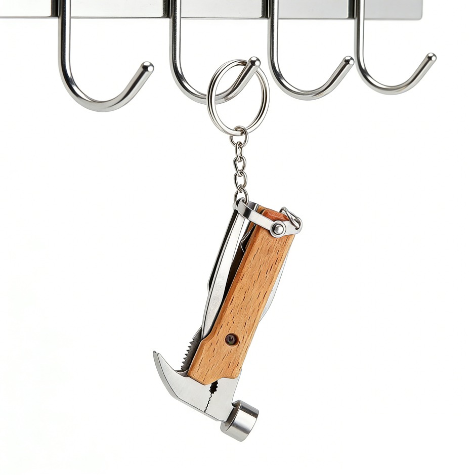 Mini Hammer Multi-tool Keychain Pocket-sized Emergency Tool Keyring